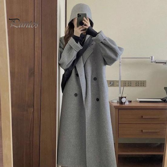 Женское зимнее пальто, двубортное, с отложным воротником, длинными рукавами, на пуговицах, свободный кардиган, шерстяное пальто средней длины для активного отдыха