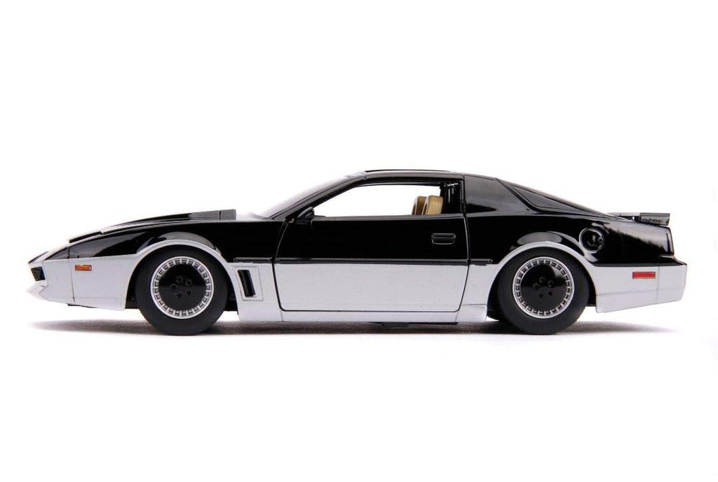 Jada Toys Hollywood Ride Night Rider Pontiac Firebird Diecast Vehicle with Light Up Glossy K.A.R.1982 124 Function, Black/Silver