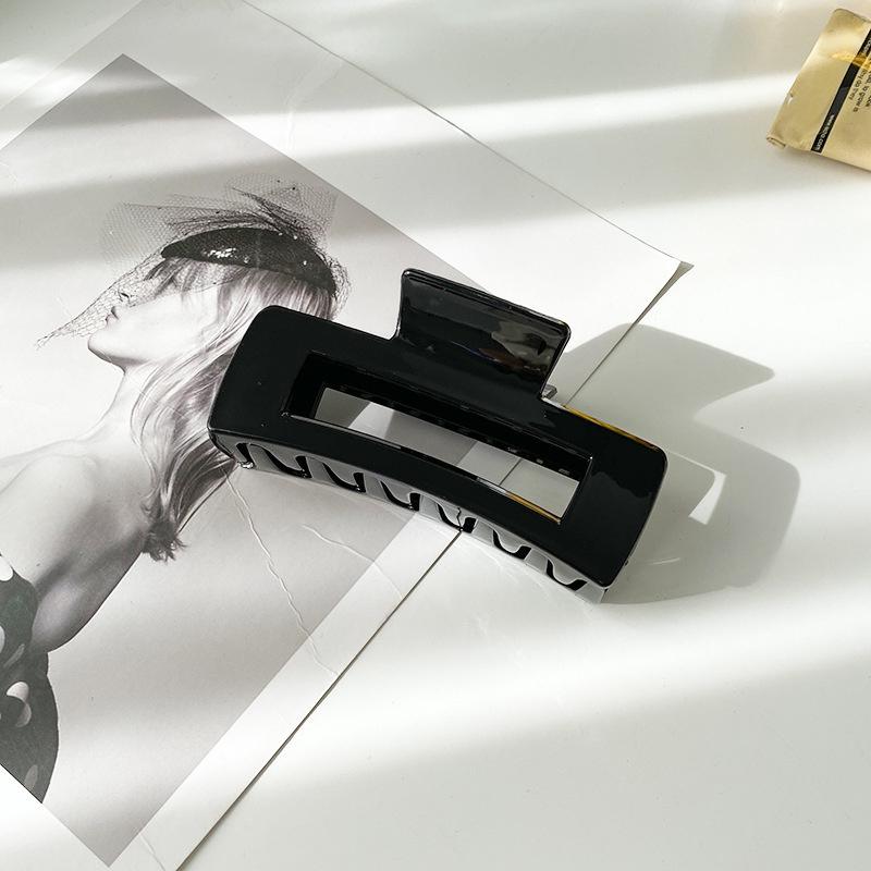 Большой краб для волос с бантом, новый модный однотонный черный зажим для волос в виде акульего плавника, инструменты для укладки волос, аксессуары для женщин, девушек