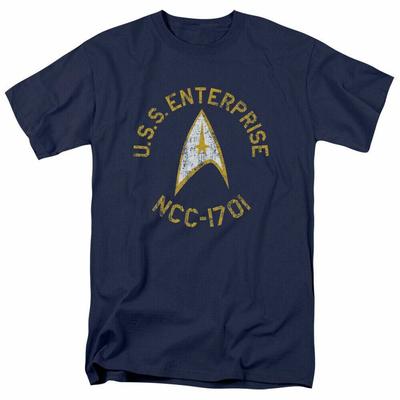 Star Trek Collegiate T Shirt Licensed Sci-Fi TV Classic Adult Tee New Navy Blue