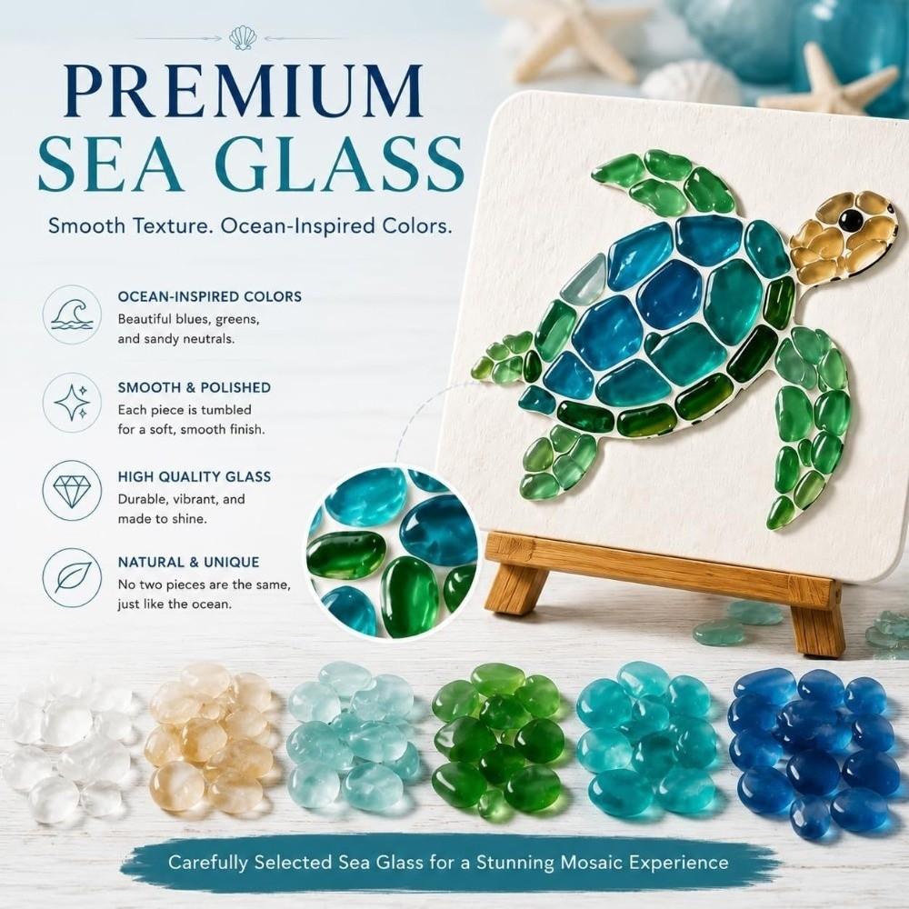 Sea Creature Glass Mosaic Craft Set Animal Shaped Crushed Glass Art Party Craft
