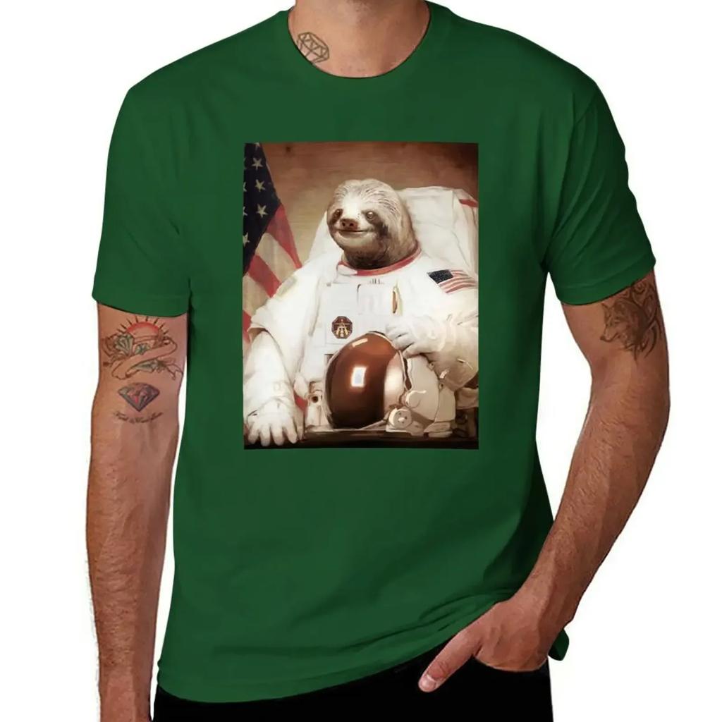 Spaceman Sloth Astronaut T-Shirt aesthetic clothes Blouse plus size tops fitted t shirts for men
