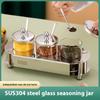 Набор из нержавеющей стали 304, бутылка для приправ из боросиликатного стекла, влагостойкая приправа, соль, сахар, коробка для приправ