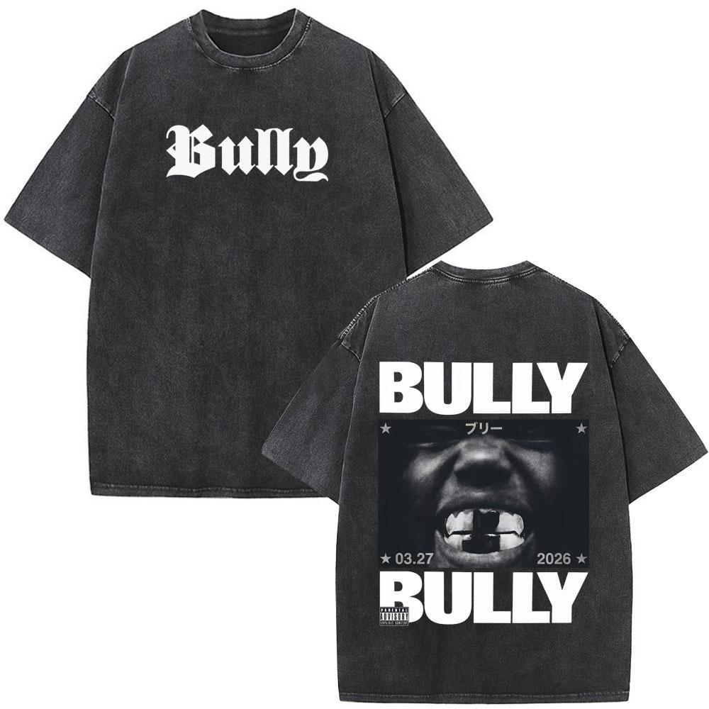 2026 Hot Sale Kanye West Bully Album 2026 Tour Print Vintage Washed T-shirt Men Women Hip-hop Punk T-shirt Short-sleeved Loose Casual T-shirts Top