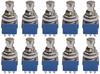 CLIFF 3PDT Foot Switch, FC71077 Type, 3-Circuit, 2-Contact, 9-Pin, Set of 10, VGS-FSW9BLx10p, Blue