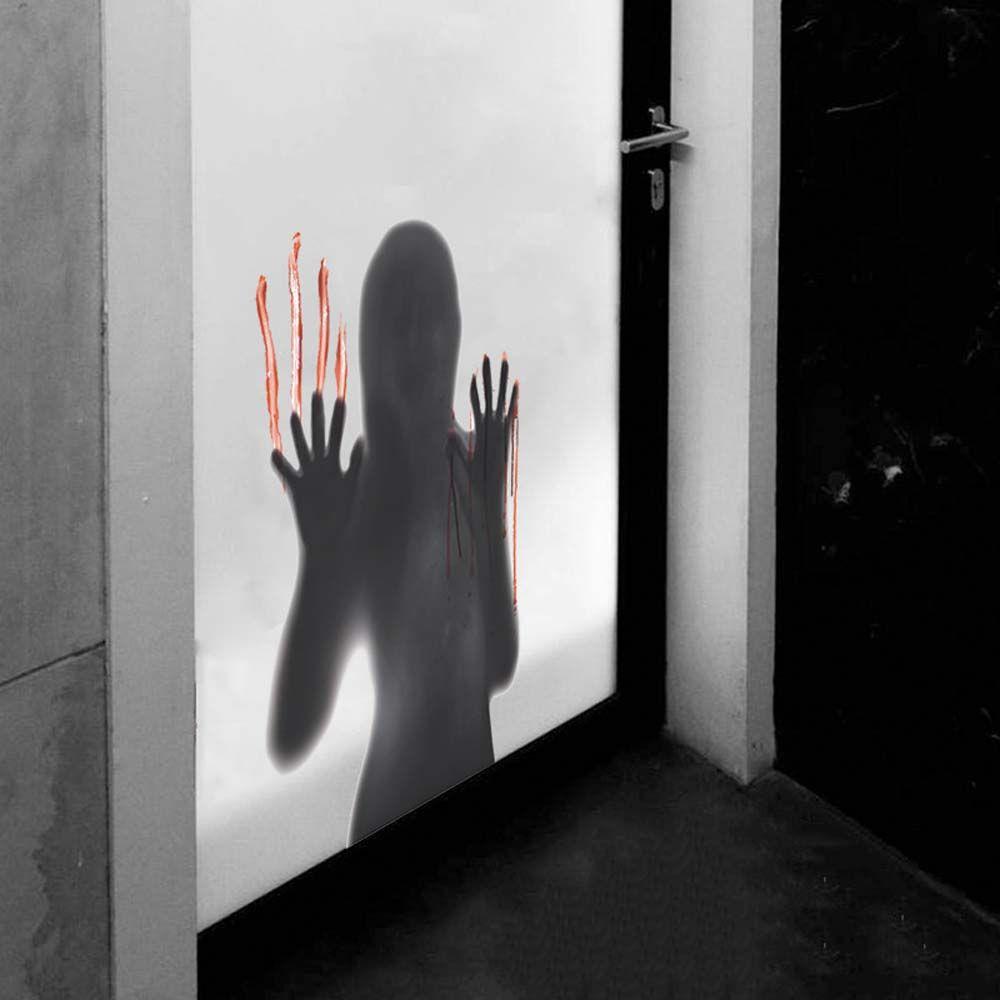 Handprint Adhesive Female Ghost DIY Halloween Decoration Horror Sticker Window Clings Wall Sticker