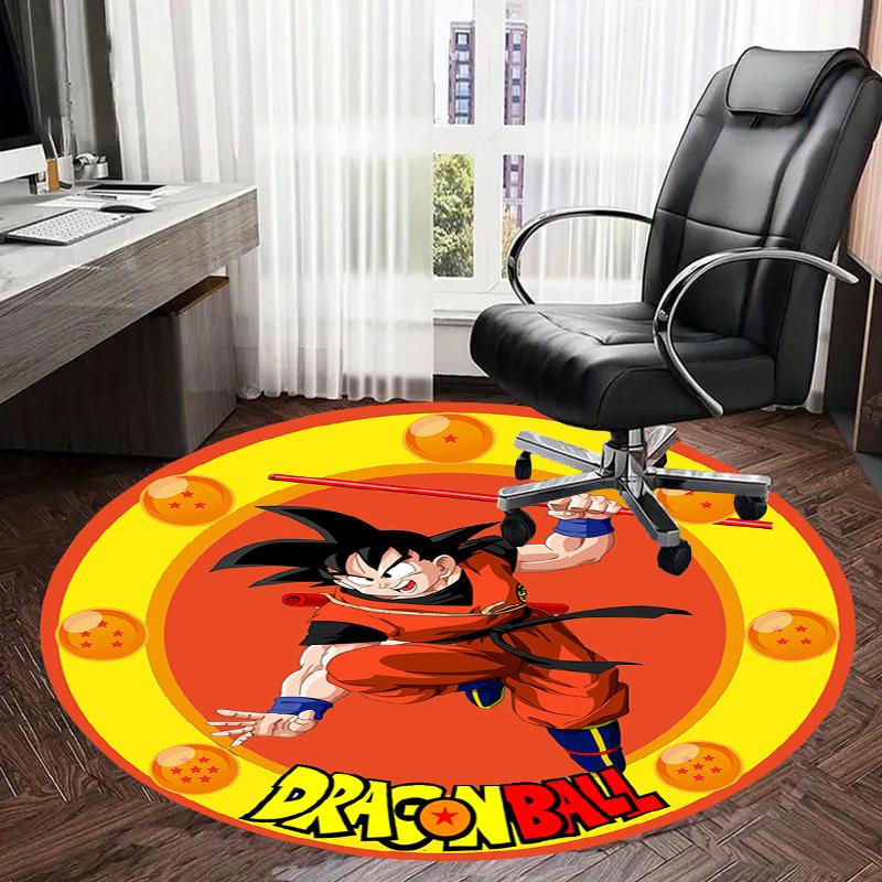 1pc Dragon Ball Character Artwork Round carpet, Made of Polyester,Perfect for Decorating Office Chairs, Living Rooms,Vibrant Decorative Rug