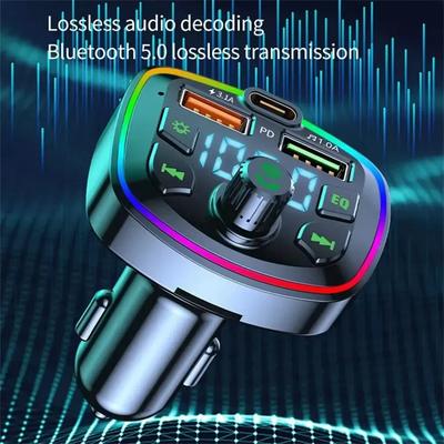 Автомобильный Bluetooth FM-передатчик Q7 Громкая связь Двойное USB-зарядное устройство PD MP3 3,1 А