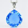 Lab Grown 110.4 Ct CERTIFIED Blue Topaz Pear Pendant A Grade Jewelry Gems AI-93-NS