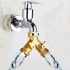 3/4 Inch 2?Way Garden Hose Splitter Garden Brass Water Connector with Valve US Standard