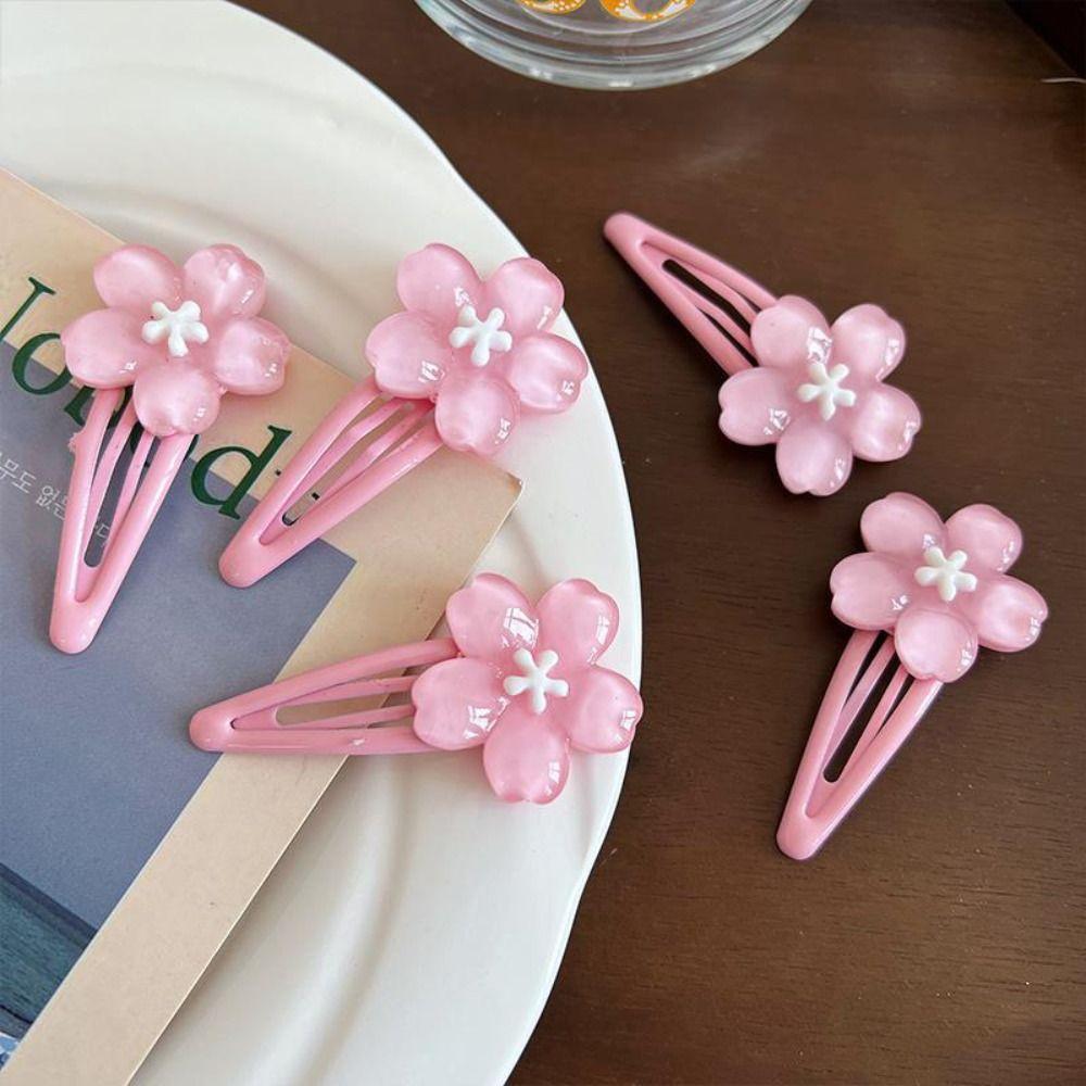 Hair Clip Flower Hair Clip Pink Sweet Barrettes Fashion Gripper Sakura Hairpin Children