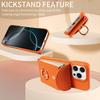 Litchi Texture Wallet Case for iPhone 16 Pro Max/15 Plus, Rugged Shockproof Cover with Card Holder & Ring Kickstand, Heavy Duty Protective Case