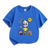 Kids Boys Girls 100% Cotton O-neck Short Sleeve T-Shirt, Cute Cartoon Character Printed Casual Soft Breathable Tee for Daily Wear School Summer Tops f