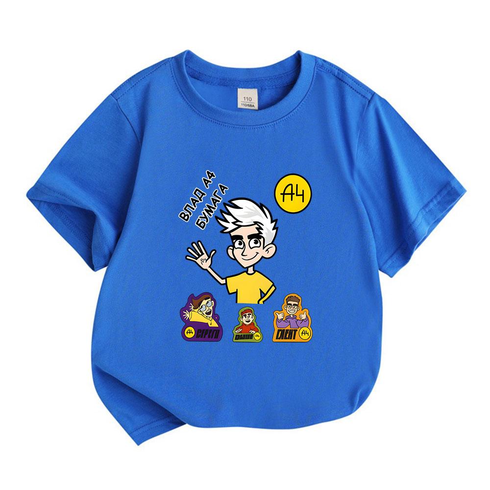 Kids Boys Girls 100% Cotton O-neck Short Sleeve T-Shirt, Cute Cartoon Character Printed Casual Soft Breathable Tee for Daily Wear School Summer Tops f