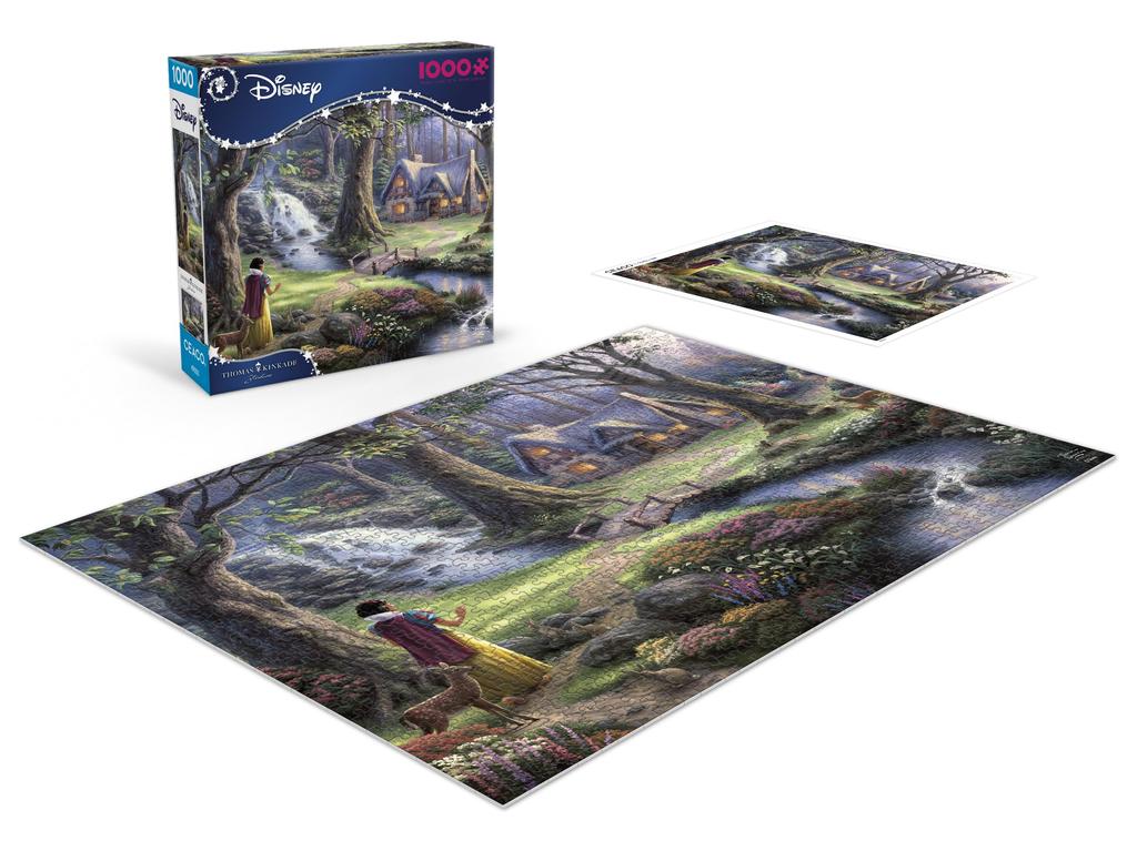 Ceaco - Disney - Thomas Kinkade - Snow White Discovers the Cottage - 1000 Piece Jigsaw Puzzle for Adults - Challenging Puzzle Perfect for Game Night
