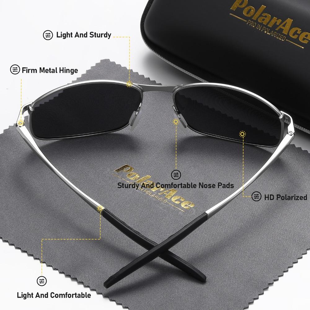 PolarAce Unisex Cool Sports Polarized Metal Sunglasses, Driving Glasses, Sun Visors, UV400