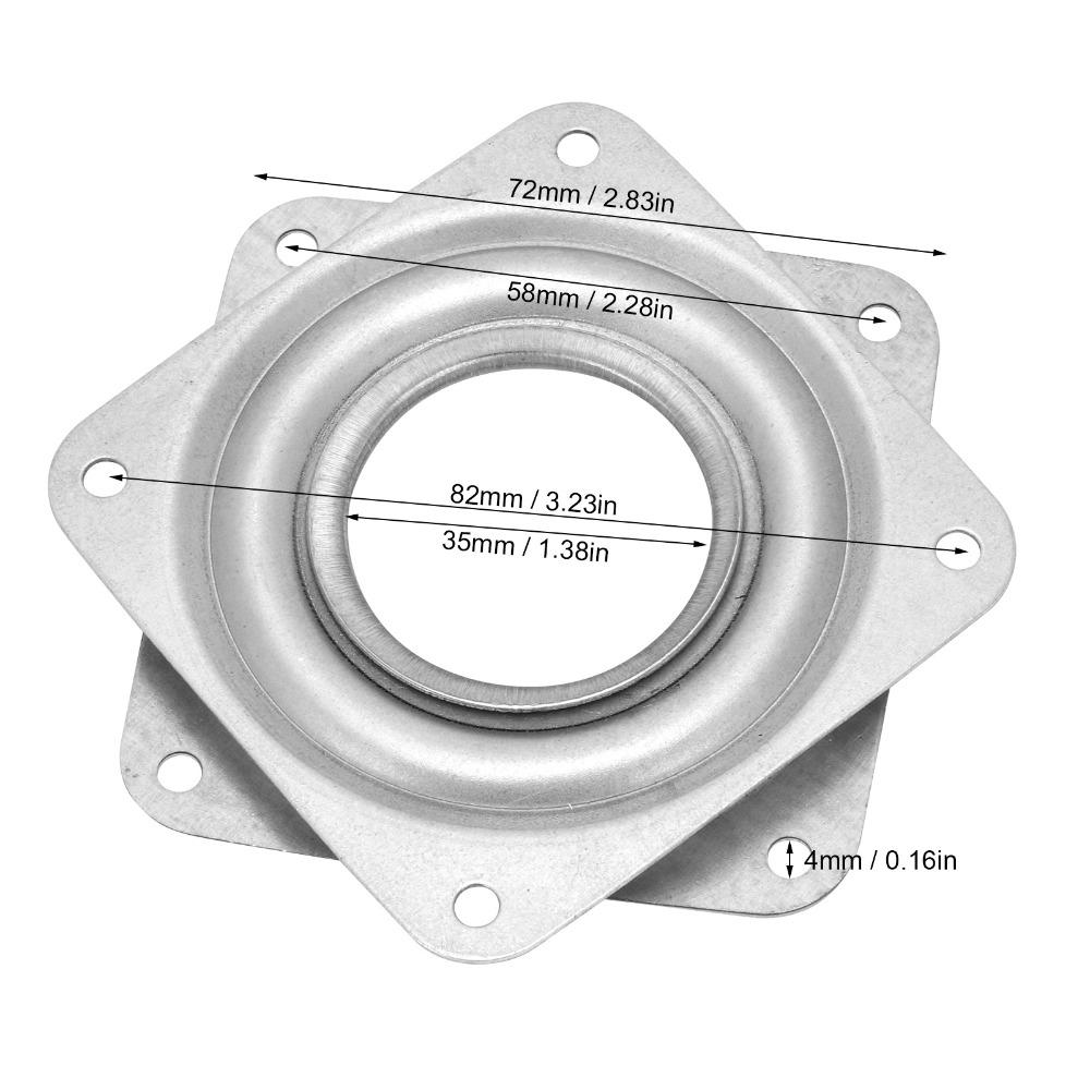 4pcs Square Turntable Replacement Part 360 Degree Rotation Rotating Bearing Plate Recliner Chair