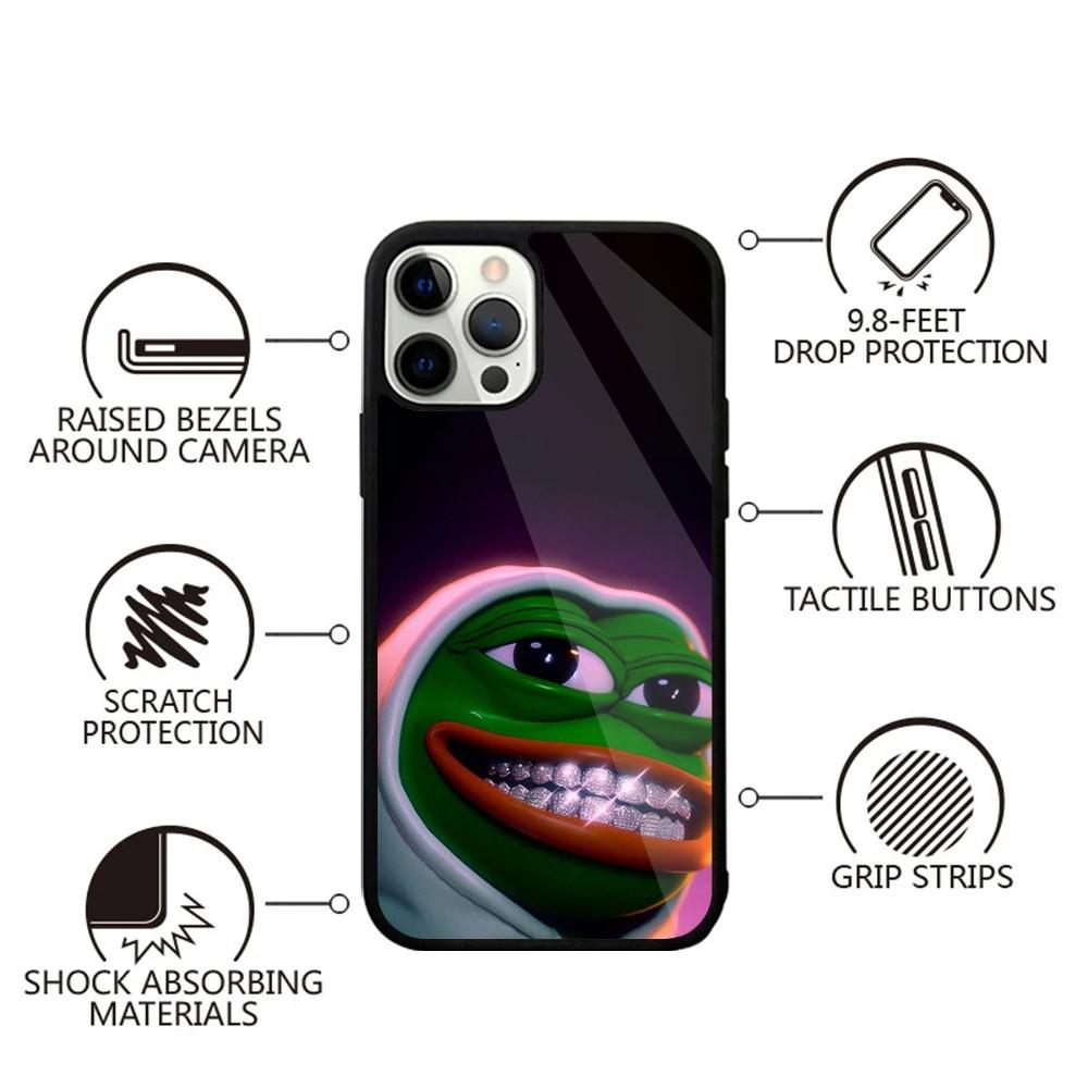 Грустная Лягушка P-Pepe Забавный Чехол для Телефона для iPhone 16,15,14,13,12,11,Plus,Pro,Max,Mini Магнитная Беспроводная Зарядка MagSafe