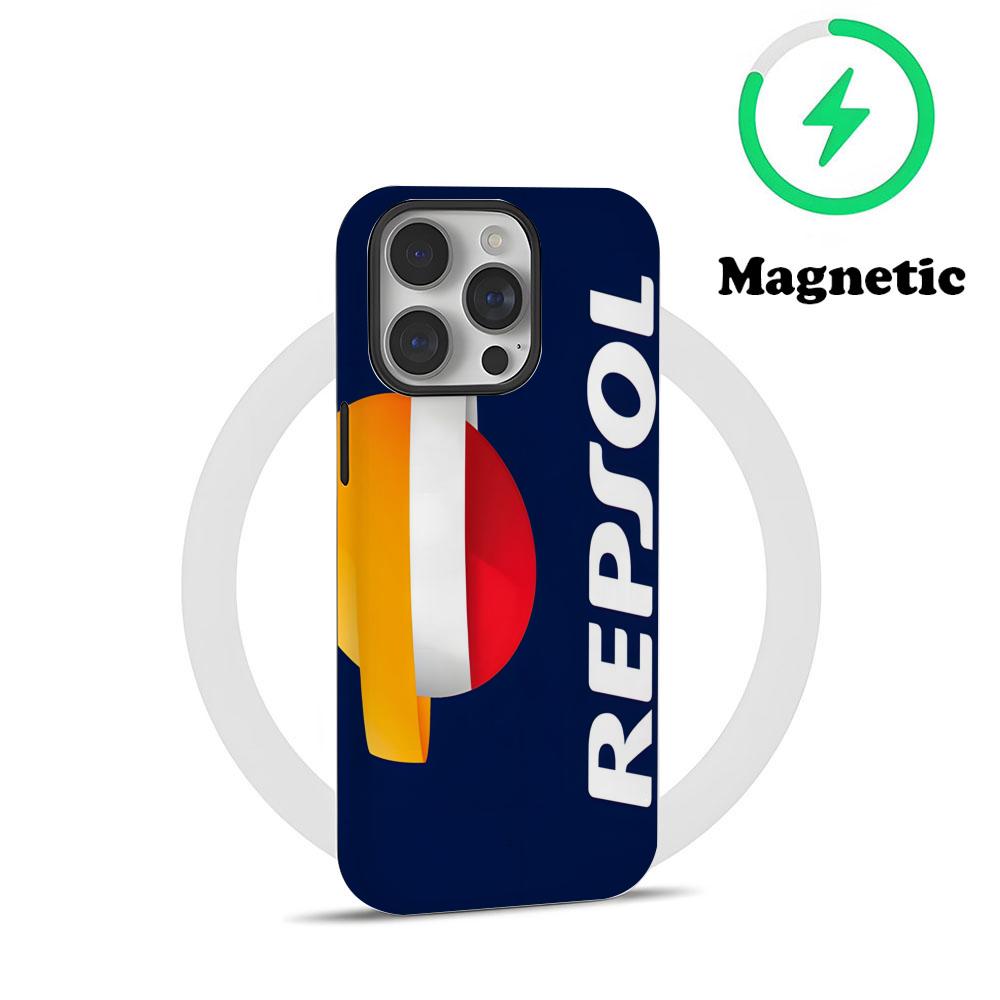 Чехол для телефона RR-Repsol Motor Cool Магнитный Для IPhone 16 15 14 13 12 11 Pro Max X XR XSMax 7 8 Plus Глянцевая Пленка Жесткая PC Крышка
