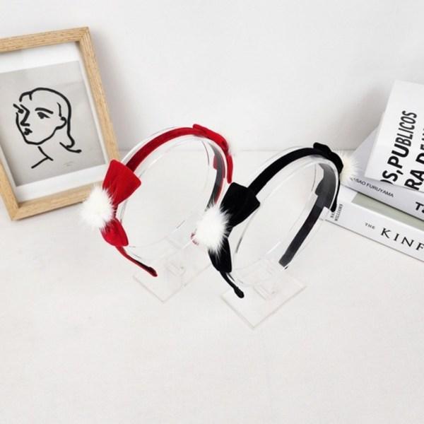 Muitorinda Christmas Velvet Ribbon Eco Mink Ball Hairband
