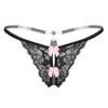 [Бесплатная доставка] Сексуальные стринги, Горячее прозрачное эротическое нижнее белье с кружевной вышивкой, Женские стринги с низкой посадкой и вырезами
