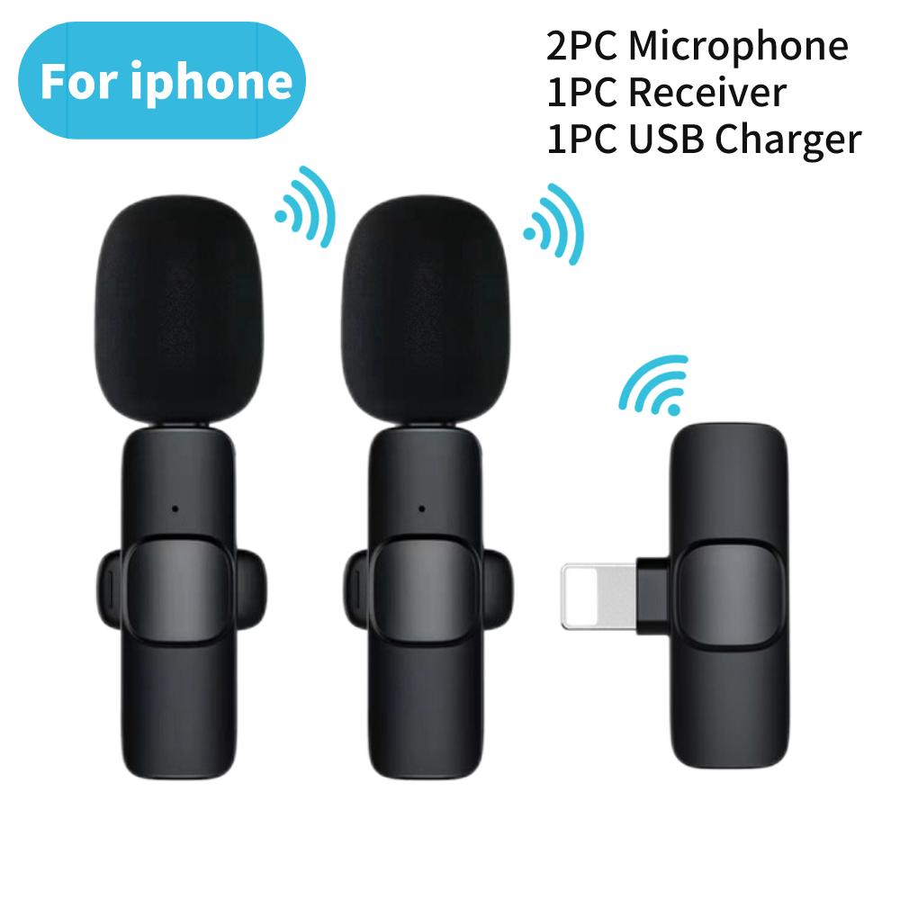 Беспроводной петличный микрофон 1 аудиоприемник + 2 микрофона Запись аудио-видео игр Микрофон для живого телефона в блоге Type-C Plug-and-Play для IPhone Android