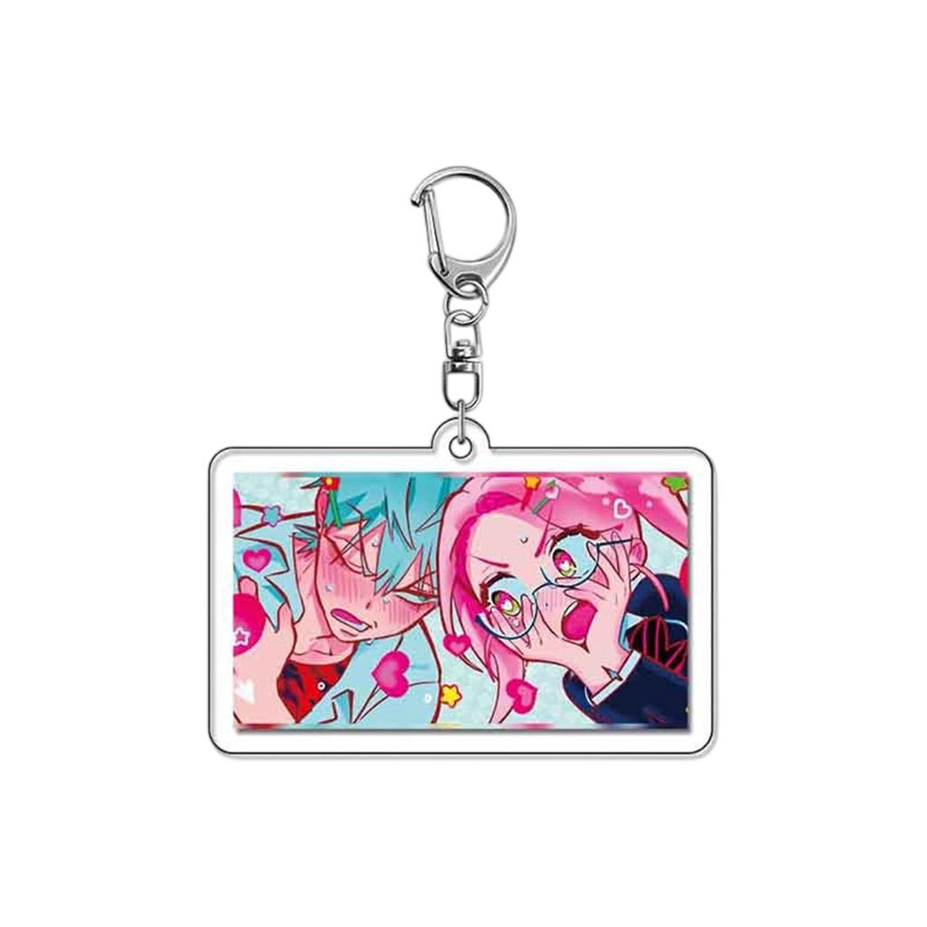 Anime Peripheral Acrylic Keychain Pendant, Cute Student Anime Backpack Pendant