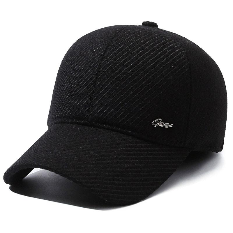 Outdoor Middle-Aged and Elderly Cap Men's Winter Warm Baseball Cap Dad Cotton Cap Ear Protection Peak Cap