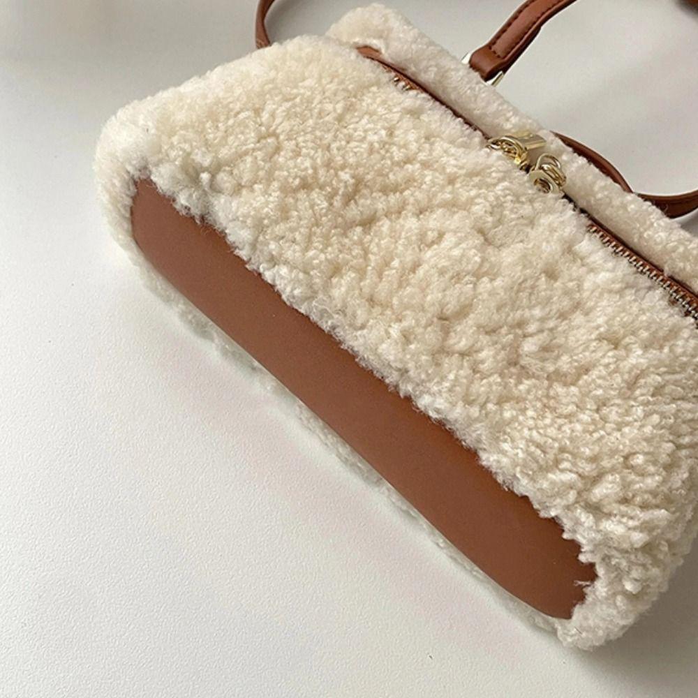 Модная женская сумка из бархата с мехом ягненка, высококачественная ретро сумка через плечо, повседневная сумка на плечо из шерсти ягненка для осени и зимы