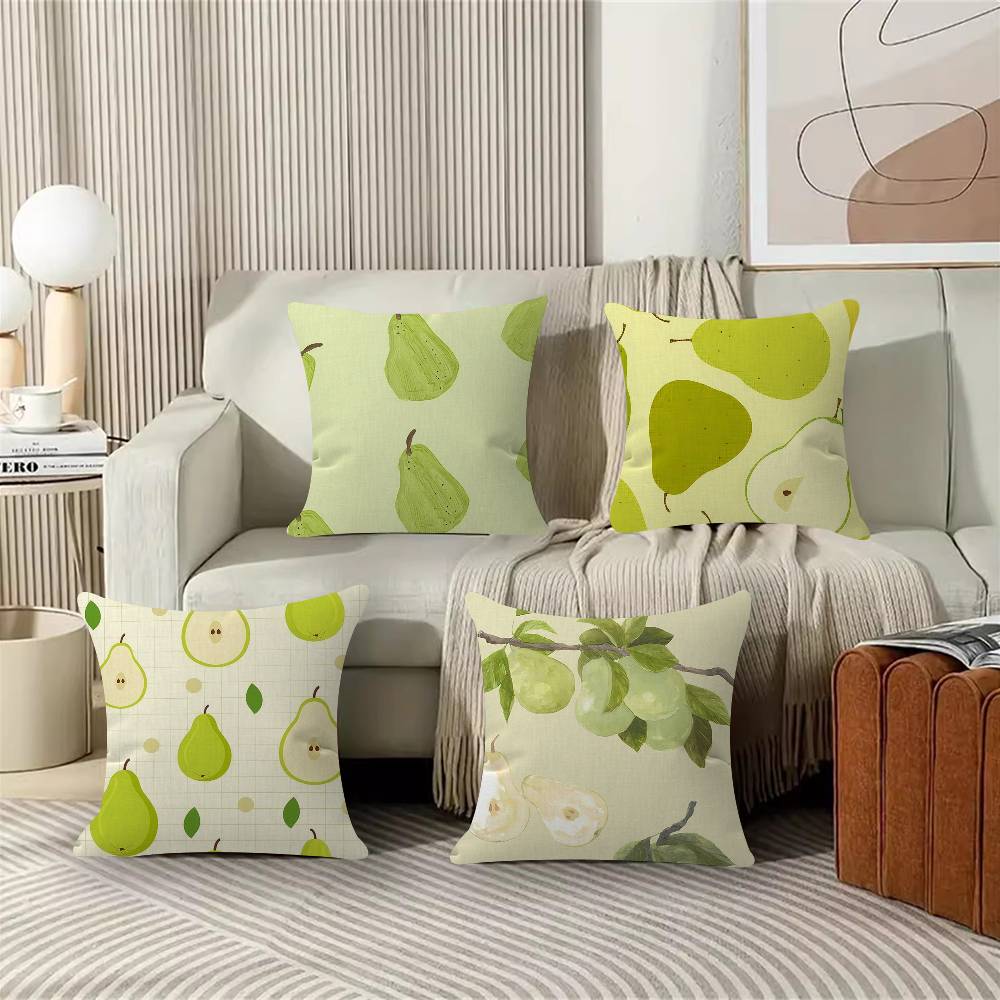 Fresh Green Pears Cushion Cover Pillowcase Upholstery Sofa Throw Pillow Home Decor Pillowcas