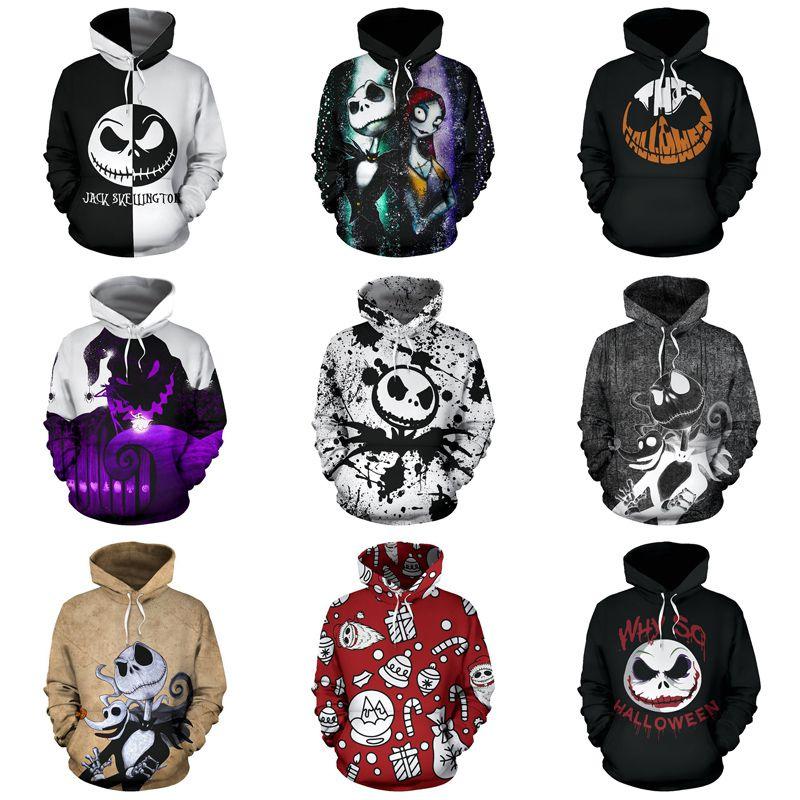 Nightmare Before Christmas Sally And Jack Skellington 3d Hoodie Sweatshirt In Various Sizes