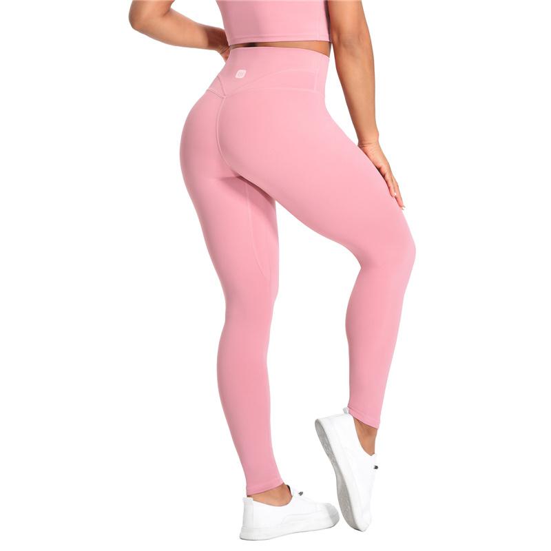 Женские однотонные узкие леггинсы для йоги с высокой талией, брюки с подтяжкой бедер, повседневные спортивные эластичные брюки для фитнеса