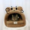 Autumn and Winter Cartoon Thickened Windproof and Warm Closed Small and Medium-sized Kitten Sleeping Nest with Milk