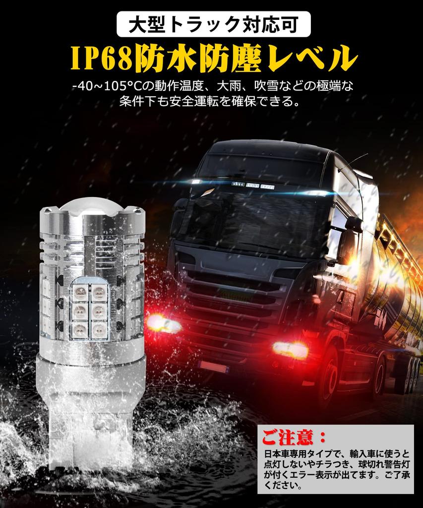 SINMAIT T20 LED Double Sphere Brake Lamp, Red, Compatible with Vehicle Inspections, T20 Double