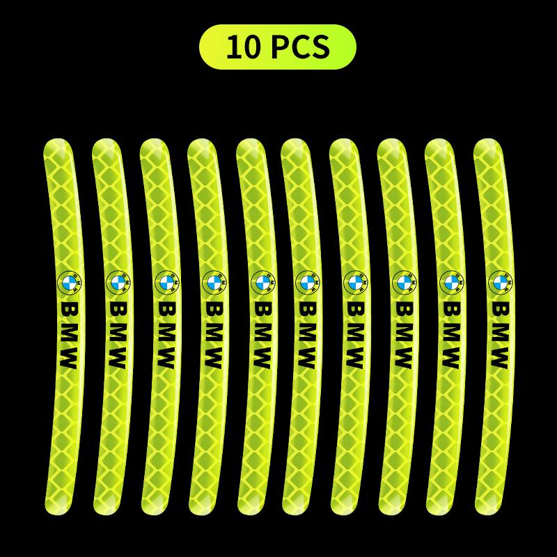 XSHTP1 Car Wheel Hub Sticker Reflective Night Driving Safety Luminous Sticker For BMW Performance F25 F26 F15 F16 E90 E91 E92 E60 E84