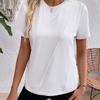 Летняя новая однотонная свободная футболка с круглым вырезом и короткими рукавами, жилет для женщин