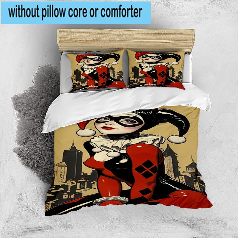 3PCS Dark Gothic clown Beauty 3pcs Bedding,Including 3PCS Duvet Cover And 2pcs Pillowcases Perfect for Christmas,Ideal for Bedroom, Dormitory