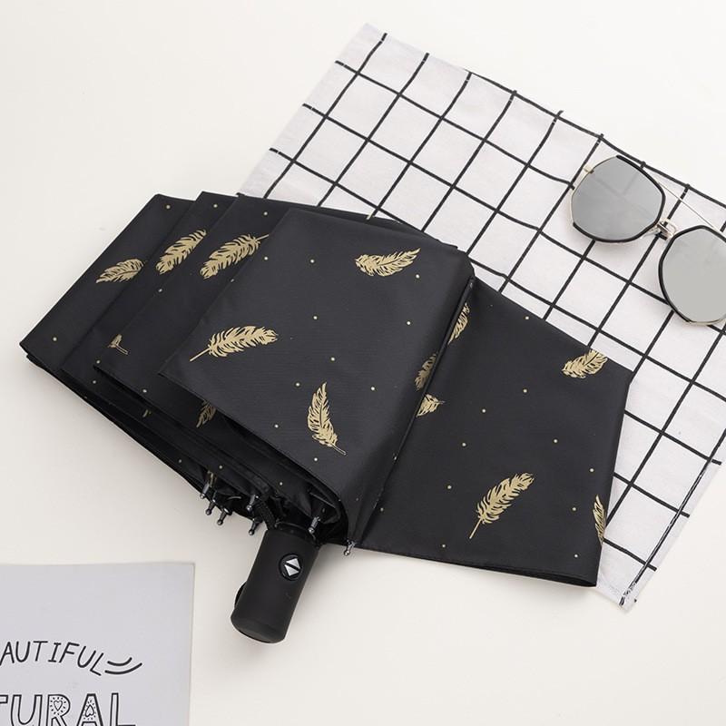 Automatic Manual Folding Umbrella Sun Rain Protection UPF50 Black Coating Cartoon Design 8-Rib Lightweight Adult