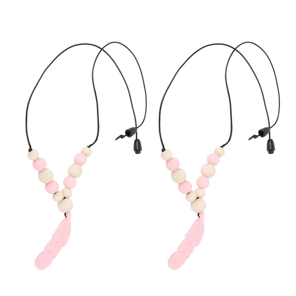 2 шт. Сенсорное ожерелье Уменьшает грызение пальцев Мягкий силиконовый жевательный кулон-ожерелье Подвеска-перо Сенсорное ожерелье