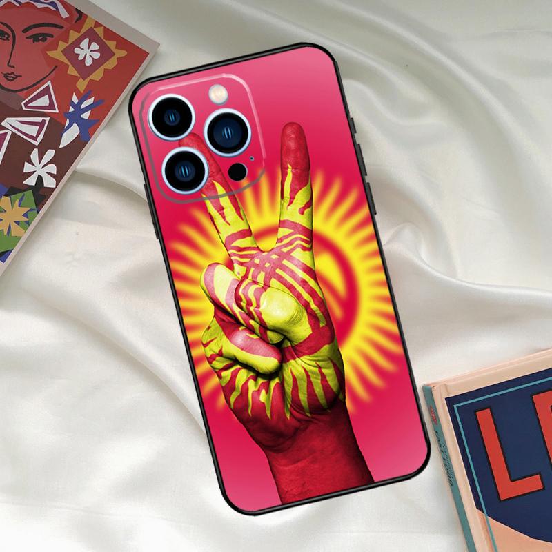 Kyrgyzstan Flag Phone Case For iPhone 16 14 13 12 11 15 17 Pro Max 15 16 Plus 13 Mini 16e 17 Air Funda Cover