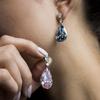 Серьги-капли с розовыми бриллиантами грушевидной формы Cao Shi для женщин