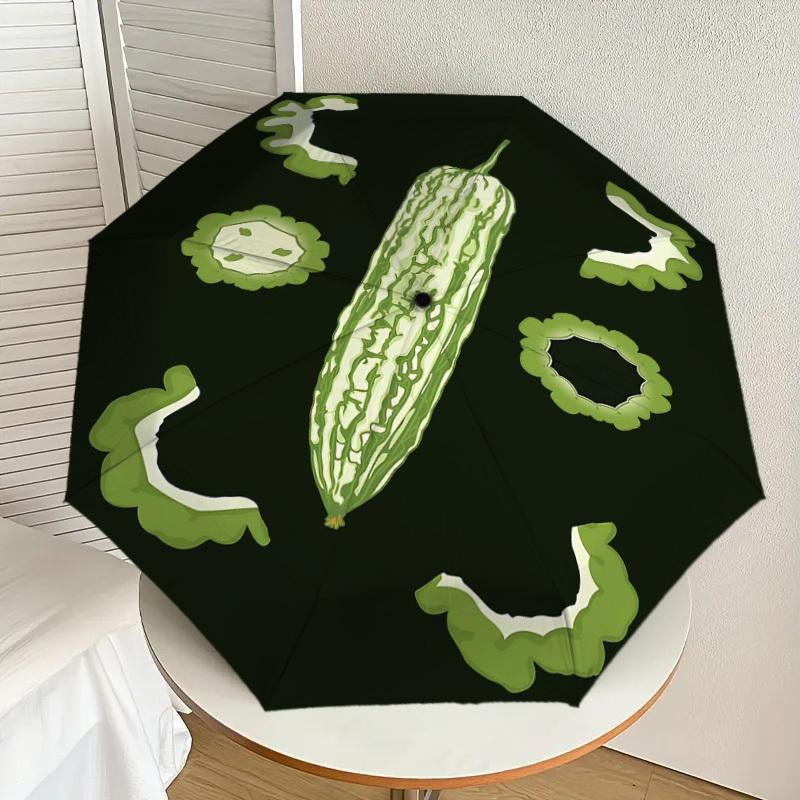 1PC Luffa slices Umbrella-8-Rib Reinforced Portable Folding Travel Suitable for All Seasons Outdoor Daily Use-H0386