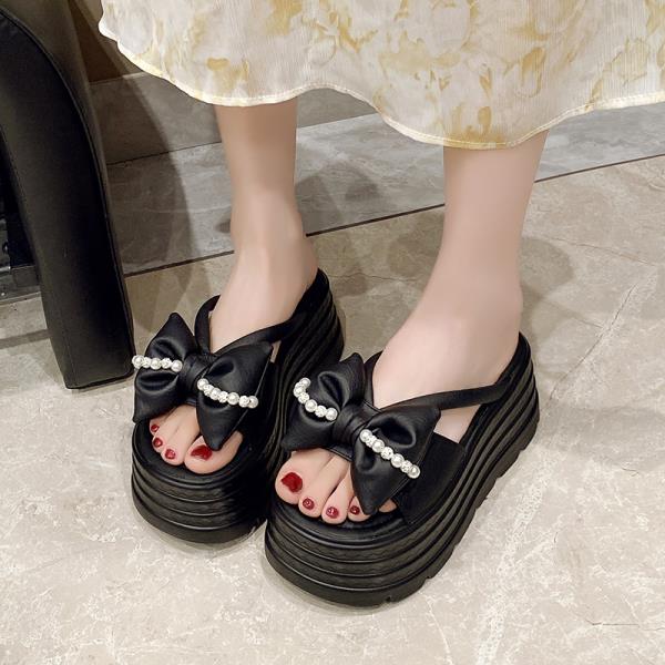 Модная женская обувь из натуральной кожи, домашние тапочки на платформе, сланцы, женские пляжные шлепанцы, пантофли, сабо 2025, домашние тапочки на платформе, женские