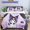 Kuromi Party Celebration Print 3Pcs Bedding Setduvet Cover With 2 Bedropillowcase Home Birthday Gift