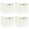 VidaXL Storage Boxes with Lids 4pcs White 32x32x32cm Fabric
