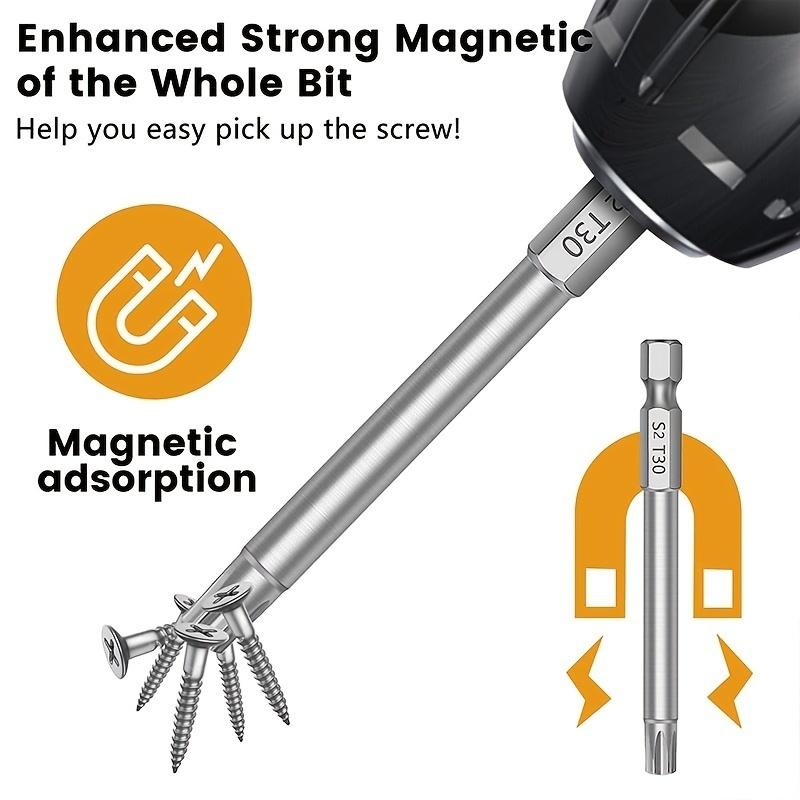 Набор магнитных отверток Torx 150 мм, сверхдлинные сверла Star с защитой от несанкционированного доступа, шестигранные наконечники для отверток 1/4 для вращающегося инструмента