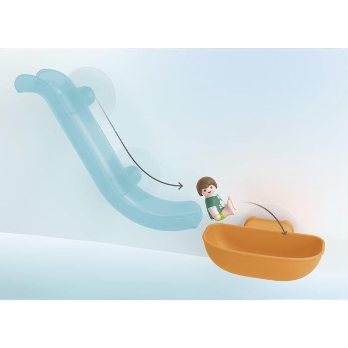 PLAYMOBIL Junior 71689 Toboggan aquatique et animaux marins, Jouet pour le bain, Dès 18 mois