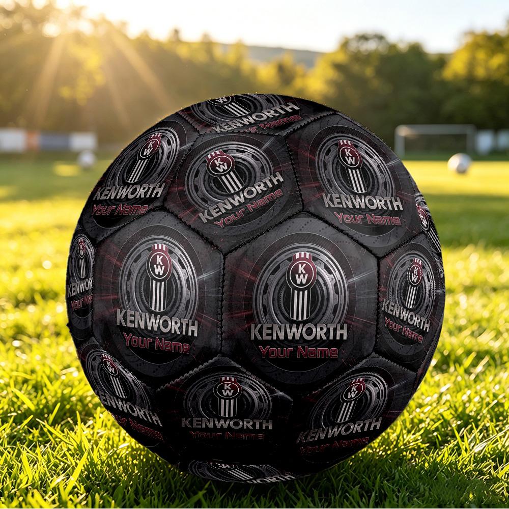 Kenworth Size 5 Football, Custom Name Text Personalized Soccer Ball Sport Training Gift