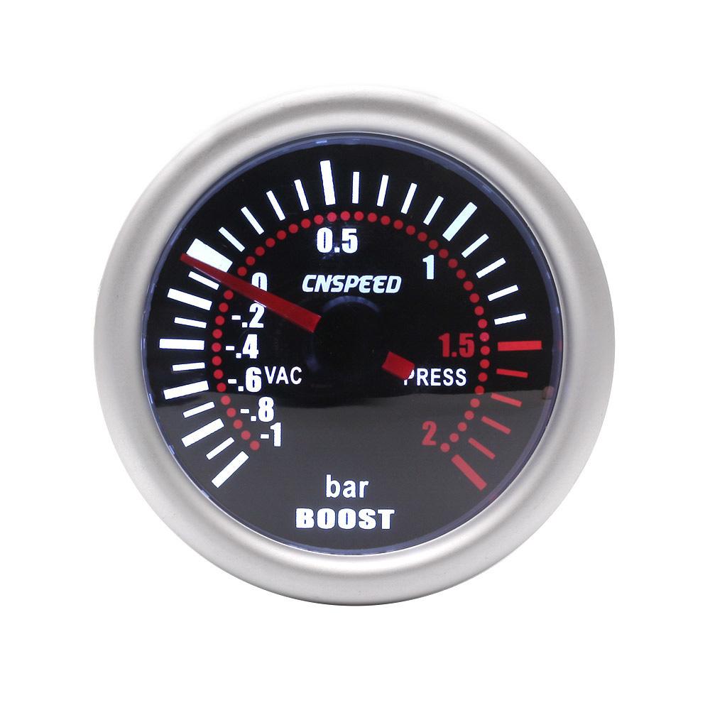 CNSPEED 2 "52mm Turbo Boost Gauge -1-2 Bar Car Smoke Len With Adjustable Auto Turbo Boost Controller Kit 1-30 PSI