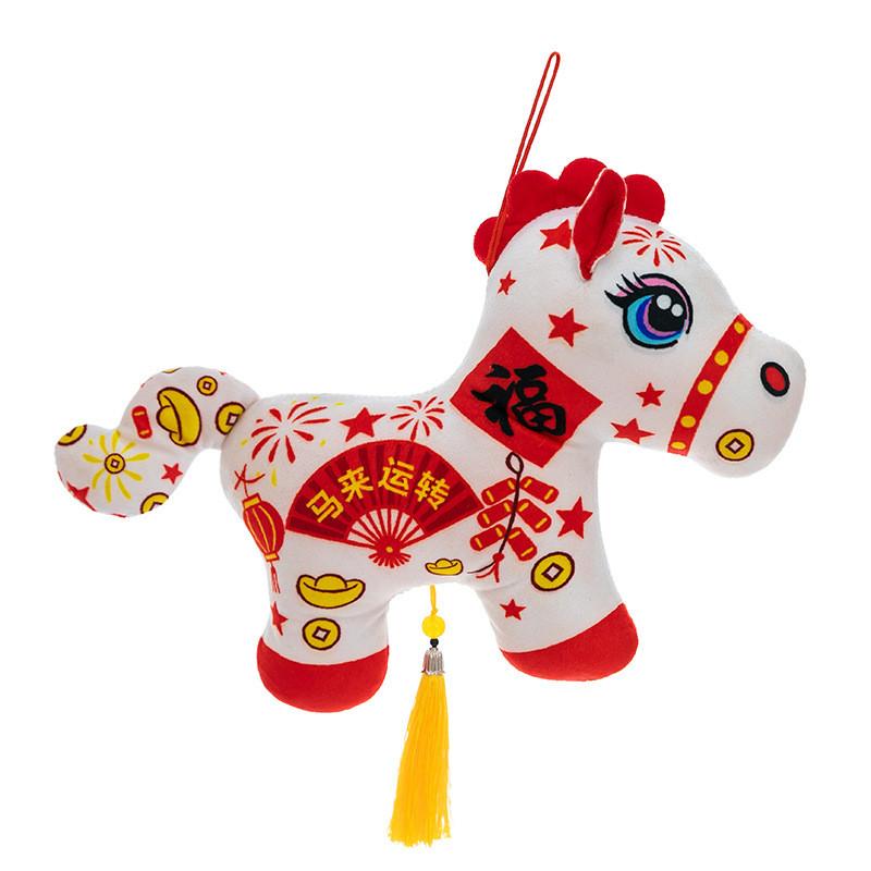 Chinese Zodiac Horse Plush Toy With Soft Short Plush For Lunar New Year Gift